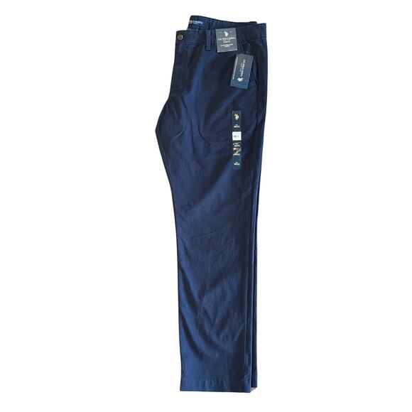 NWT U.S. Polo Assn | Autumn Navy Blue Slim Straight Chino Pants | Men’s 38x32 - Picture 7 of 9